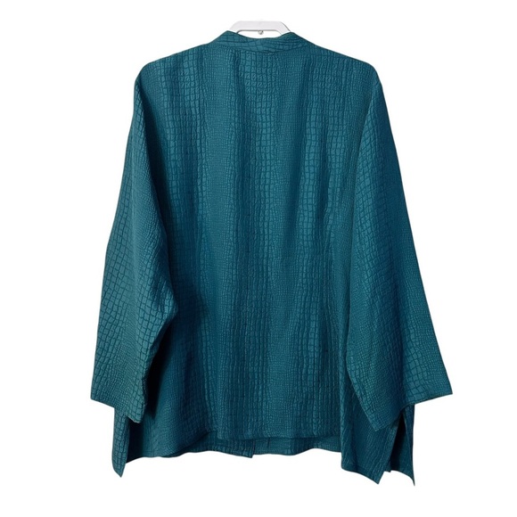 Citron Santa Monica Silk Turquoise Blouse Top - Picture 2 of 4